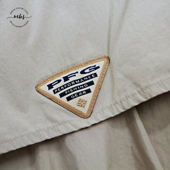 Columbia PFG Vented Embroidered Short Sleeve Fishing Shirt Tan Men XXL - Picture 10 of 12